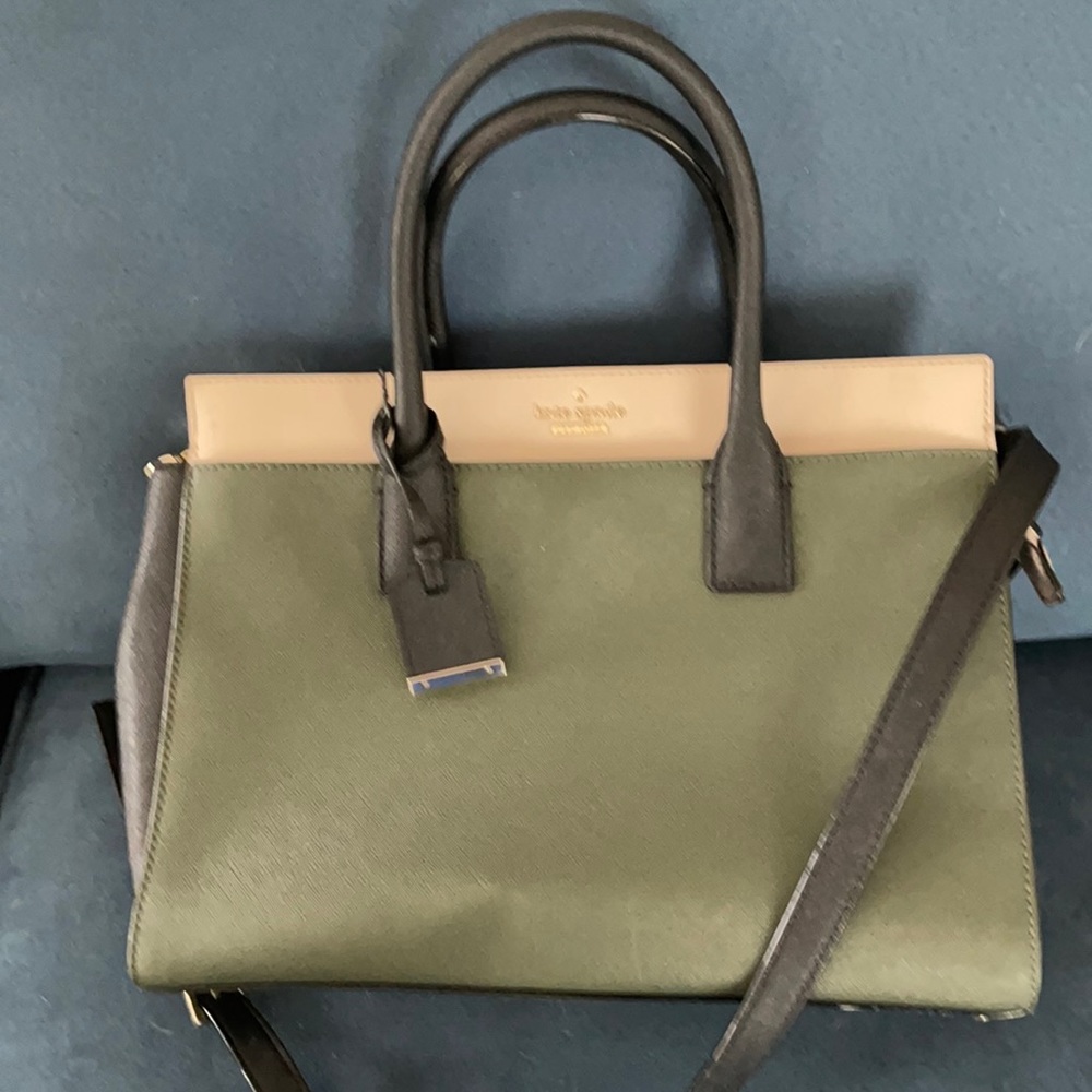 Kate Spade handbag; olive and tan